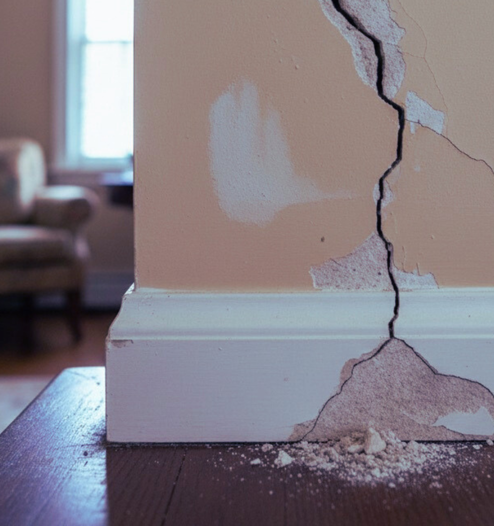 Structural defects showing wall cracks